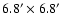 $6.8^{\prime } \times 6.8^{\prime }$