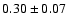 $0.30\pm0.07$