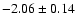 $-2.06\pm 0.14$