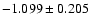$-1.099\pm0.205$