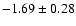 $-1.69\pm 0.28$