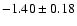 $-1.40\pm 0.18$