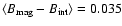 $\langle B_{\rm mag} - B_{\rm int}\rangle=0.035$
