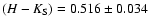 $(H-K_{\rm S}) = 0.516 \pm 0.034$