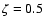 $\zeta=0.5$