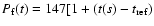 $P_{\rm f}(t) = 147 [1 + (t(s)-t_{{\rm ref}})$