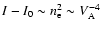 $I-I_0 \sim n_{\rm e}^2 \sim V_{\rm A}^{-4}$
