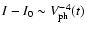 $I-I_0 \sim V^{-4}_{\rm ph}(t)$