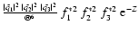 ${\vert{\breve{q_1}}\vert^2~\vert{\breve{q_2}}\vert^2~\vert{\breve{q_3}}\vert^2 \over \Theta^6}~
f_1^{*2}~f_2^{*2}~f_3^{*2}~ {\rm e}^{-Z}$