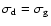$\sigma_{\mbox{\scriptsize d}} = \sigma_{\mbox{\scriptsize g}}$