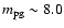 $m{_{\rm pg}}\sim8.0$