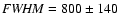 ${\it FWHM}=800\pm140$