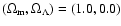 $(\Omega_{{\rm m}}, \Omega_{\Lambda})=(1.0, 0.0)$