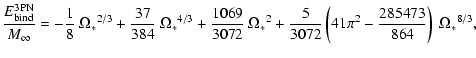 $\displaystyle %
\frac{E_{\rm bind}^{\rm 3PN}}{M_\infty} =
-{1\over 8} ~ {\Omega...
...}
+ {5\over3072} \left({41} \pi^2 -{285473\over 864}\right)
~ {\Omega_*}^{8/3},$