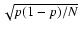 $\sqrt {p(1-p)/N}$