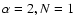 $\alpha =2, N=1$
