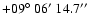 $+09\hbox{$^\circ$ }06\hbox{$^\prime$ }14.7\hbox{$^{\prime\prime}$ }$