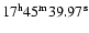 $17^{{\rm h}}45^{{\rm m}}39.97^{{\rm s}}$