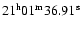$21^{{\rm h}}01^{{\rm m}}36.91^{{\rm s}}$
