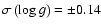 $\sigma\left(\log g\right)=\pm 0.14$