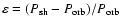 $\varepsilon=(P_{\rm sh}-P_{\rm orb})/P_{\rm orb}$