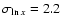 $\sigma_{\ln x} = 2.2$