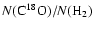 $N({\rm C^{18}O})/N({\rm H}_2)$