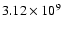 $3.12\times 10^{9}$