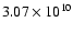 $3.07\times 10^{10}$