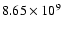 $8.65\times 10^{9}$