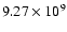 $9.27\times 10^{9}$