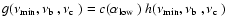 $g(\nu_{{\rm min}},\mbox{$\nu_{\rm b}$ },\mbox{$\nu_{\rm c}$ }) = c(\mbox{$\alpha_{{\rm low}}$ })~
h(\nu_{{\rm min}},\mbox{$\nu_{\rm b}$ },\mbox{$\nu_{\rm c}$ })$