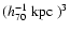 $(h_{70}^{-1}~\mbox{${\rm kpc}$ })^3$