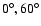 $0^\circ, 60^\circ$