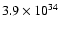 $3.9\times10^{34}$