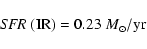 \begin{displaymath}{\it SFR}~({\rm IR)}=0.23~M_\odot/{\rm yr}
\end{displaymath}