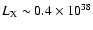 $L_{\rm X}\sim 0.4\times 10^{38}$
