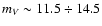 $m_V\sim11.5\div14.5$