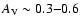 $A_{\rm V}\sim 0.3{-}0.6$