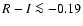 $R-I\la-0.19$