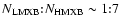 $N_{\rm LMXB}{:}N_{\rm HMXB}\sim 1{:}7$