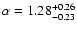 $\alpha=1.28^{+0.26}_{-0.23}$