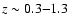 $z\sim 0.3{-}1.3$