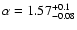 $\alpha=1.57^{+0.1}_{-0.08}$