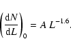 \begin{displaymath}\left(\frac{{\rm d}N}{{\rm d}L}\right)_0=A~L^{-1.6}.
\end{displaymath}