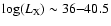 $\log(L_{\rm X})\sim 36{-}40.5$