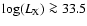 $\log(L_{\rm X})\ga 33.5$
