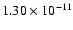 $1.30\times10^{-11}$