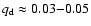 $q_{\rm d}\approx
0.03{-}0.05$