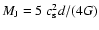 $M_{\rm J}=5~ c_{\rm s}^2 d/(4G)$